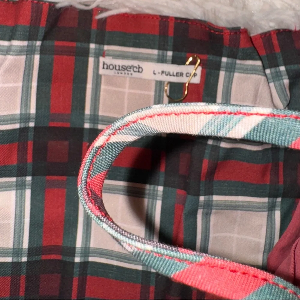 NEW House of CB Malika Long Sleeve Cocktail Tartan Minidress sz L fuller cup_4